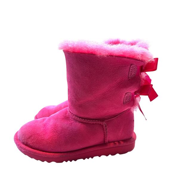 UGG Kids Bailey Bow II Boot Pink Size 13 - Picture 3 of 7